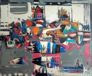 EBULFEZ FERECOĞLU tarafından 2025 yılında 100x120 cm ölçülerinde Tuval üzeri akrilik boya tekniği ile yapılmıştır.