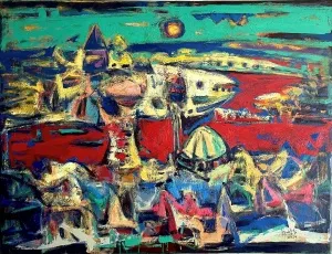 EBULFEZ FERECOĞLU tarafından 2024 yılında 124x195 cm ölçülerinde Tuval üzeri yağlı boya tekniği ile yapılmıştır.