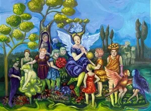 SİMGE KALFAOĞLU tarafından 2025 yılında 60x80 cm ölçülerinde Tuval üzeri akrilik boya tekniği ile yapılmıştır.