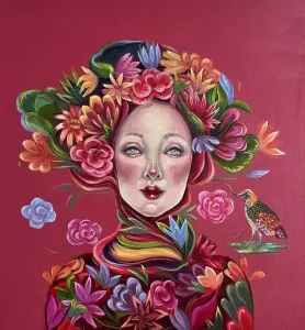 SİMGE KALFAOĞLU tarafından 2025 yılında 65x60 cm ölçülerinde Tuval üzeri akrilik boya tekniği ile yapılmıştır.