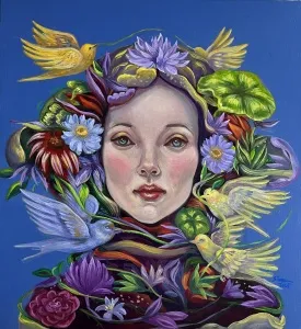 SİMGE KALFAOĞLU tarafından 2025 yılında 65x60 cm ölçülerinde Tuval üzeri akrilik boya tekniği ile yapılmıştır.