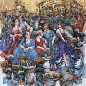 DERYA YILDIZ tarafından 2024 yılında 90x80 cm ölçülerinde Tuval üzeri yağlı boya tekniği ile yapılmıştır.