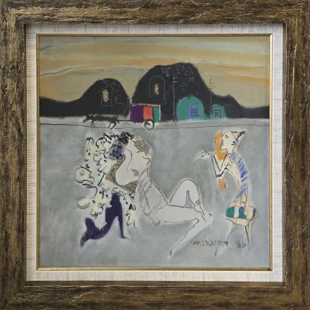 MUSTAFA AYAZ tarafından 1980 yılında 45x45 cm ölçülerinde Tuval üzeri yağlı boya tekniği ile yapılmıştır.