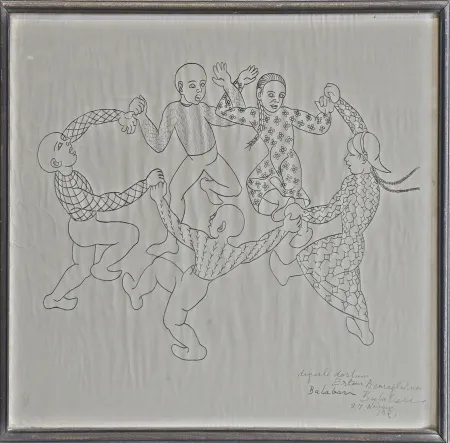 İBRAHİM BALABAN tarafından 1981 yılında 64x65 cm ölçülerinde Kağıt üzeri desen tekniği ile yapılmıştır.