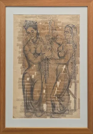 İBRAHİM BALABAN tarafından 56x39 cm ölçülerinde Kağıt üzeri desen tekniği ile yapılmıştır.