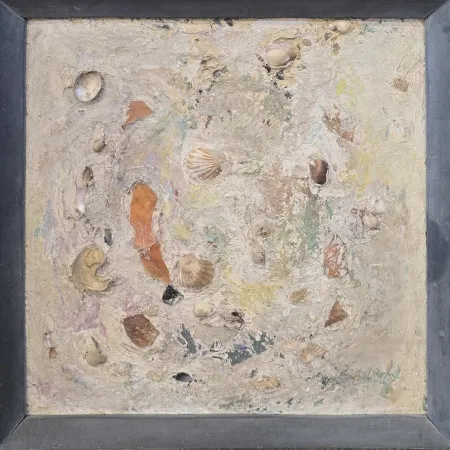 EŞREF ÜREN tarafından 43x43 cm ölçülerinde Tuval üzeri karışık materyal tekniği ile yapılmıştır.