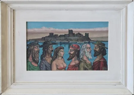 MÜMTAZ YENER tarafından 22x31 cm ölçülerinde Kontraplak üzeri yağlı boya tekniği ile yapılmıştır.