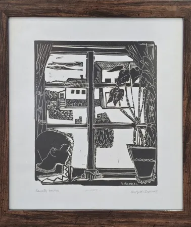 NEVZAT AKORAL tarafından 37.5x31.5 cm ölçülerinde Gravür (sanatçı baskısı) tekniği ile yapılmıştır.