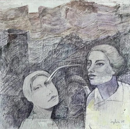 NECMETTİN ÖZLÜ tarafından 2025 yılında 40x40 cm ölçülerinde Tuvale kuru boya tekniği ile yapılmıştır.