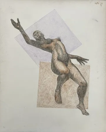 NECMETTİN ÖZLÜ tarafından 2025 yılında 30x24 cm ölçülerinde Kağıt üzeri kuru kalem tekniği ile yapılmıştır.