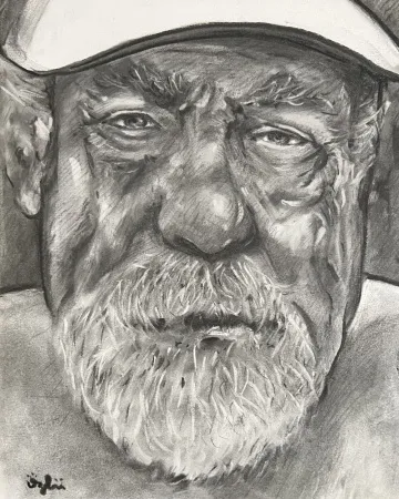 NECMETTİN ÖZLÜ tarafından 2025 yılında 30x24 cm ölçülerinde Kağıt üzeri füzen tekniği ile yapılmıştır.