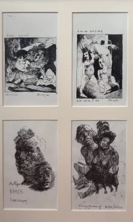 ÖMER KOÇAĞ tarafından 2025 yılında 30x18 cm ölçülerinde Kağıt üzerine mürekkep kalem tekniği ile yapılmıştır.