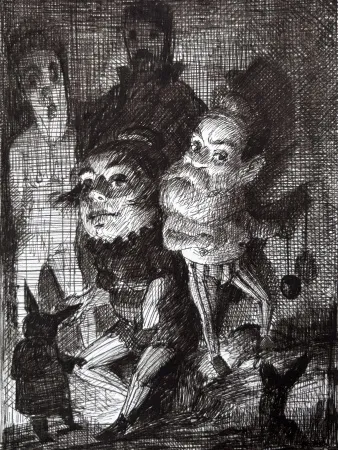 ÖMER KOÇAĞ tarafından 2025 yılında 20x15 cm ölçülerinde Kağıt üzerine mürekkep kalem tekniği ile yapılmıştır.