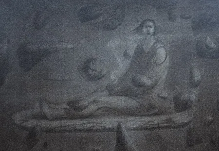 SERTAP YEĞİN tarafından 2025 yılında 29x42 cm ölçülerinde Kağıt üzeri füzen tekniği ile yapılmıştır.