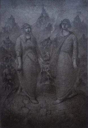 SERTAP YEĞİN tarafından 2025 yılında 42x29 cm ölçülerinde Kağıt üzeri füzen tekniği ile yapılmıştır.