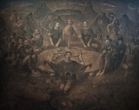 SERTAP YEĞİN tarafından 2026 yılında 200x250 cm ölçülerinde Tuval üzeri karışık teknik tekniği ile yapılmıştır.