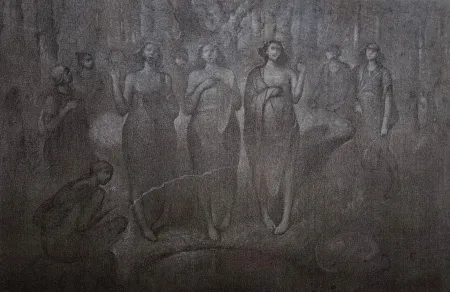 SERTAP YEĞİN tarafından 2025 yılında 29x42 cm ölçülerinde Kağıt üzerine füzen tekniği ile yapılmıştır.