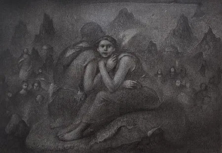 SERTAP YEĞİN tarafından 2025 yılında 29x42 cm ölçülerinde Kağıt üzeri füzen tekniği ile yapılmıştır.