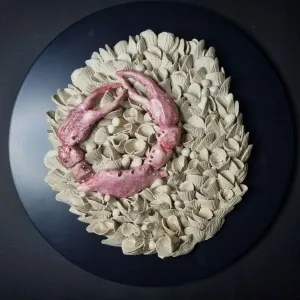 ELİF NURAN YAŞAROL tarafından 2025 yılında 37x37 cm ölçülerinde Seramik, Elle Şekillendirme tekniği ile yapılmıştır.