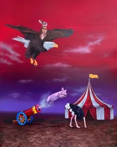 EMİRHAN CANDAN tarafından 2025 yılında 100x80 cm ölçülerinde Tuval üzerine akrilik boya tekniği ile yapılmıştır.