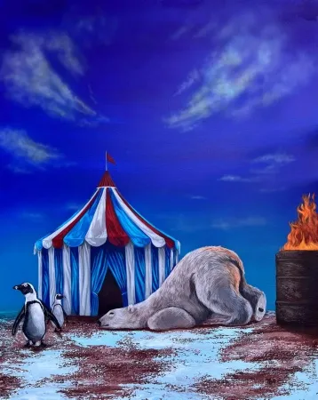 EMİRHAN CANDAN tarafından 2025 yılında 100x80 cm ölçülerinde Tuval üzerine akrilik boya tekniği ile yapılmıştır.