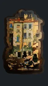 EMRE LÜLE tarafından 2014 yılında 44x29 cm ölçülerinde Pleksiglas+Ahşap tekniği ile yapılmıştır.