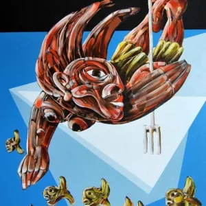 ERHAN LANPİR tarafından 2014 yılında 93x72 cm ölçülerinde Tuval üzeri akrilik boya tekniği ile yapılmıştır.