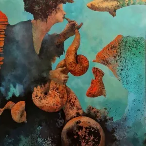 EROL PELİOĞLU tarafından 2021 yılında 150x120 cm ölçülerinde Tuval üzeri yağlı boya tekniği ile yapılmıştır.