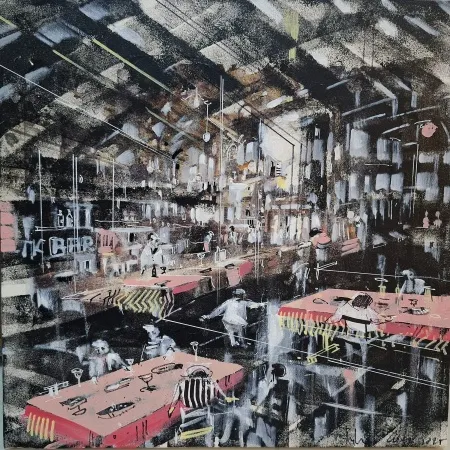 AYHAN ÇETİN tarafından 2025 yılında 40x40 cm ölçülerinde Tuval üzeri akrilik boya tekniği ile yapılmıştır.