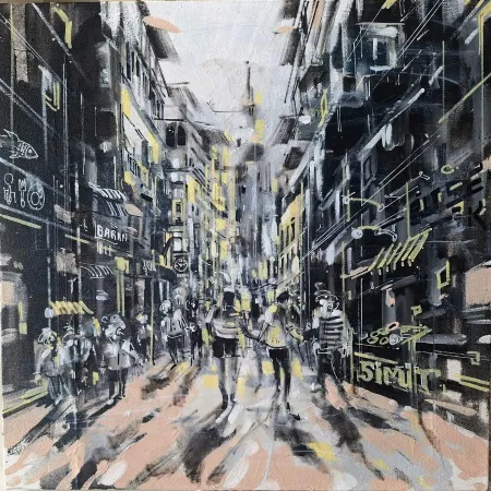 AYHAN ÇETİN tarafından 2025 yılında 40x40 cm ölçülerinde Tuval üzeri akrilik boya tekniği ile yapılmıştır.