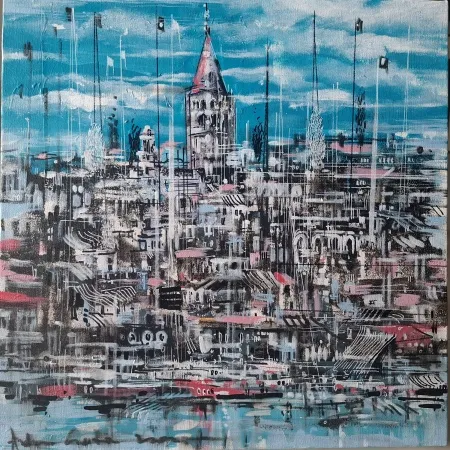 AYHAN ÇETİN tarafından 2025 yılında 40x40 cm ölçülerinde Tuval üzeri akrilik boya tekniği ile yapılmıştır.