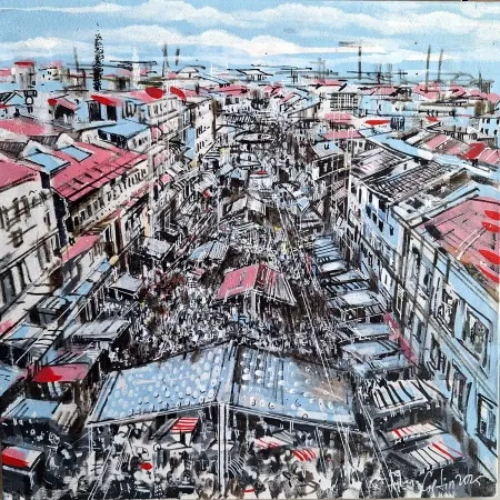 AYHAN ÇETİN tarafından 2025 yılında 40x40 cm ölçülerinde Tuval üzeri akrilik boya tekniği ile yapılmıştır.