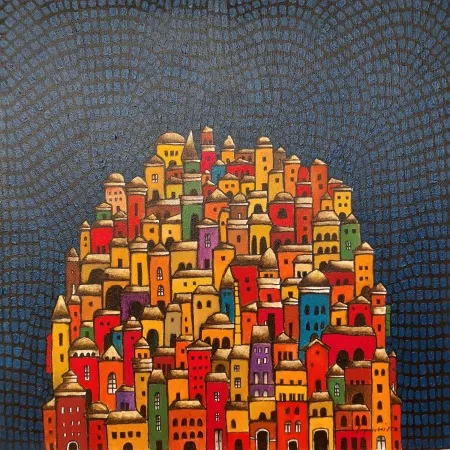 BİNNUR YÜCEBAŞ RUOCCO tarafından 2025 yılında 40x40 cm ölçülerinde Tuval üzeri yağlı boya tekniği ile yapılmıştır.