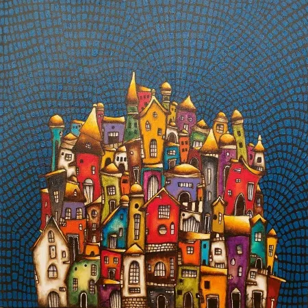 BİNNUR YÜCEBAŞ RUOCCO tarafından 2025 yılında 40x40 cm ölçülerinde Tuval üzeri yağlı boya tekniği ile yapılmıştır.