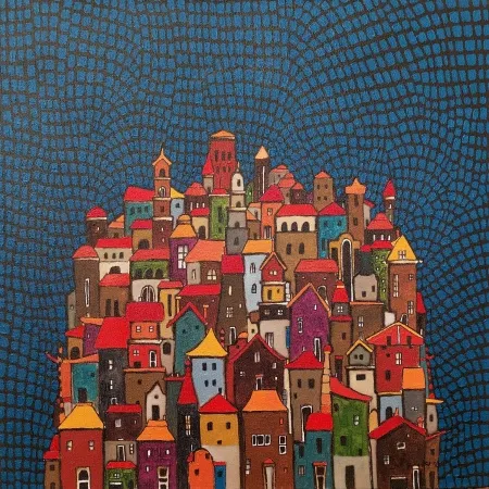 BİNNUR YÜCEBAŞ RUOCCO tarafından 2025 yılında 40x40 cm ölçülerinde Tuval üzeri yağlı boya tekniği ile yapılmıştır.