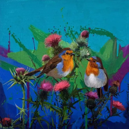 F. DENİZ KORKMAZ tarafından 2025 yılında 40x40 cm ölçülerinde Tuval üzeri yağlı boya tekniği ile yapılmıştır.