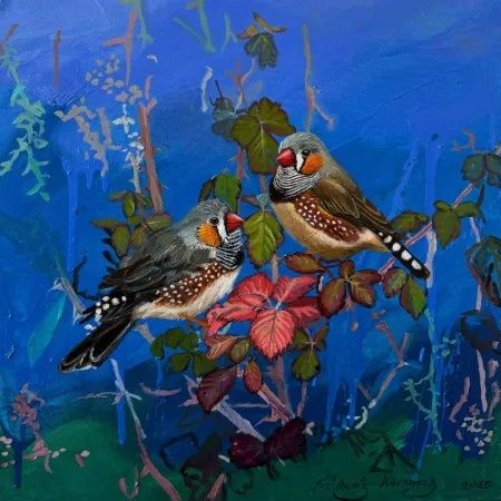 F. DENİZ KORKMAZ tarafından 2025 yılında 40x40 cm ölçülerinde Tuval üzeri yağlı boya tekniği ile yapılmıştır.