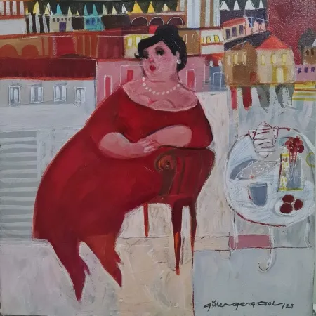 GÜLER GENÇ EROL tarafından 2025 yılında 40x40 cm ölçülerinde Tuval üzeri yağlı boya tekniği ile yapılmıştır.