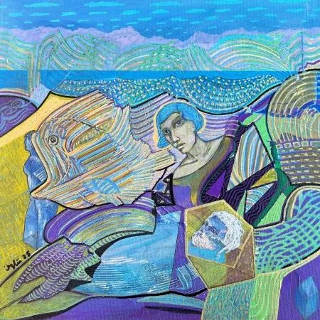 NECMETTİN ÖZLÜ tarafından 2025 yılında 40x40 cm ölçülerinde Tuval üzeri akrilik boya tekniği ile yapılmıştır.