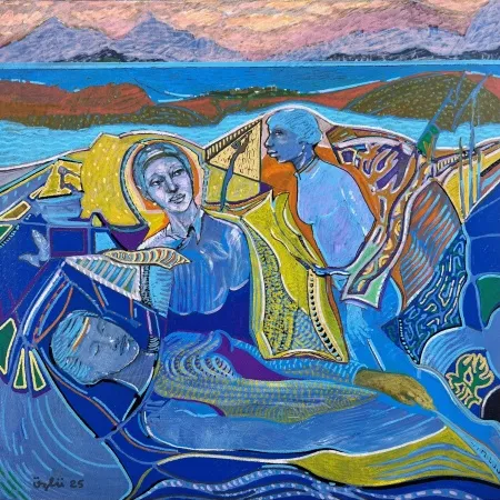 NECMETTİN ÖZLÜ tarafından 2025 yılında 40x40 cm ölçülerinde Tuval üzeri akrilik boya tekniği ile yapılmıştır.