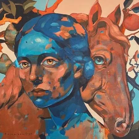 SEMA ÖCAL tarafından 2025 yılında 40x40 cm ölçülerinde Tuval üzeri akrilik boya tekniği ile yapılmıştır.