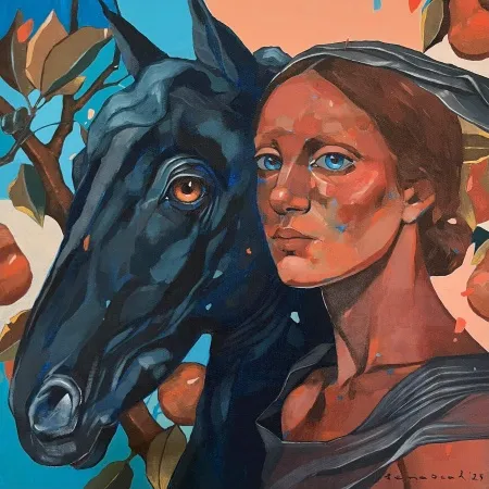 SEMA ÖCAL tarafından 2025 yılında 40x40 cm ölçülerinde Tuval üzeri akrilik boya tekniği ile yapılmıştır.