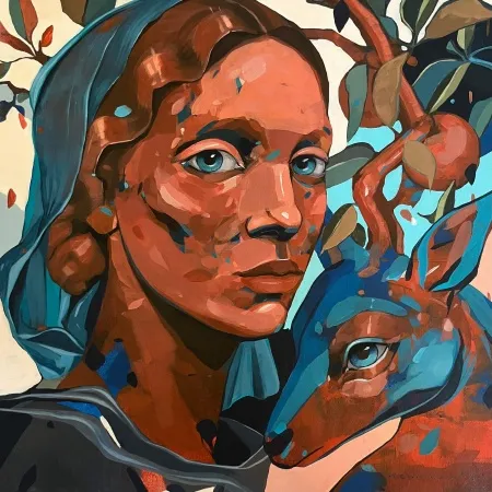 SEMA ÖCAL tarafından 2025 yılında 40x40 cm ölçülerinde Tuval üzeri akrilik boya tekniği ile yapılmıştır.