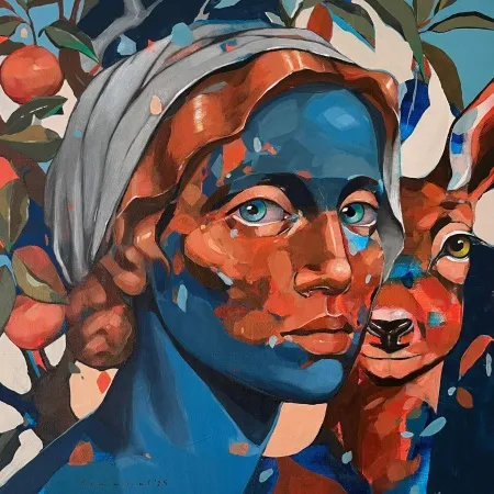 SEMA ÖCAL tarafından 2025 yılında 40x40 cm ölçülerinde Tuval üzeri akrilik boya tekniği ile yapılmıştır.