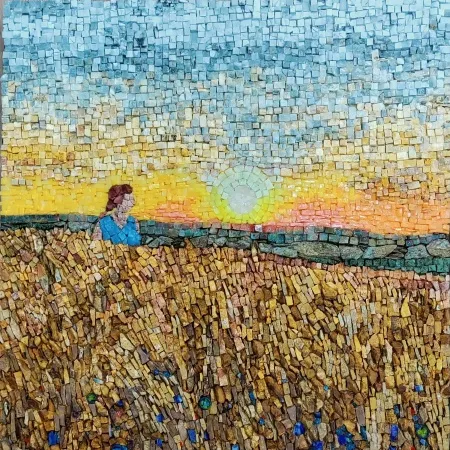 SULTAN KEMİKKIRAN tarafından 2025 yılında 40x40 cm ölçülerinde Mozaik tekniği ile yapılmıştır.