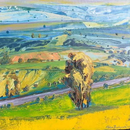 TOLGA BOZTOPRAK tarafından 2025 yılında 40x40 cm ölçülerinde Tuval üzeri akrilik boya tekniği ile yapılmıştır.