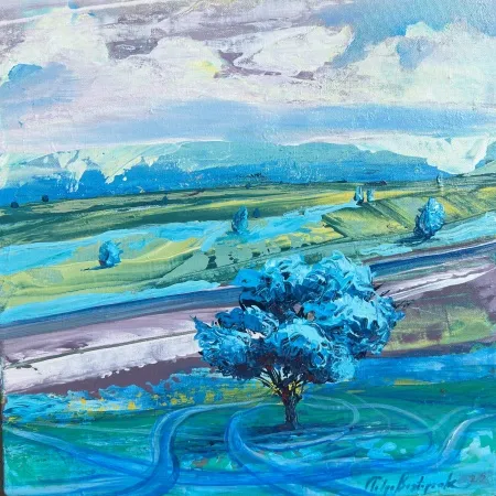 TOLGA BOZTOPRAK tarafından 2025 yılında 40x40 cm ölçülerinde Tuval üzeri akrilik boya tekniği ile yapılmıştır.