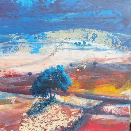 TOLGA BOZTOPRAK tarafından 2025 yılında 40x40 cm ölçülerinde Tuval üzeri akrilik boya tekniği ile yapılmıştır.