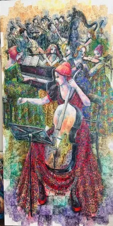 DERYA YILDIZ tarafından 2025 yılında 130x65 cm ölçülerinde Tuval üzeri yağlı boya tekniği ile yapılmıştır.