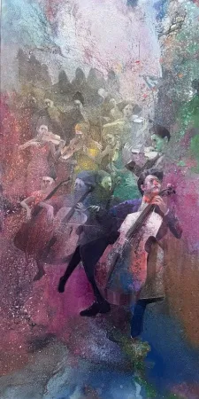 HAKAN ERASLAN tarafından 2025 yılında 130x65 cm ölçülerinde Tuval üzeri akrilik boya tekniği ile yapılmıştır.